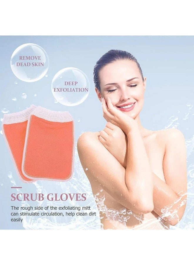 SNAPCOM 2 in 1 exfoliating microfiber gloves Exfoliating Glove Mitt Body Scrub for Bath Shower Glove Visibly Lift Away Dead Skin Tan Removal Viscose Deep Exfoliating Gloves for Soft Skin(2 pcs) - Image 5