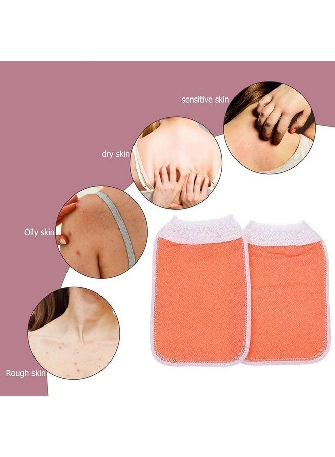 SNAPCOM 2 in 1 exfoliating microfiber gloves Exfoliating Glove Mitt Body Scrub for Bath Shower Glove Visibly Lift Away Dead Skin Tan Removal Viscose Deep Exfoliating Gloves for Soft Skin(2 pcs) - Image 4