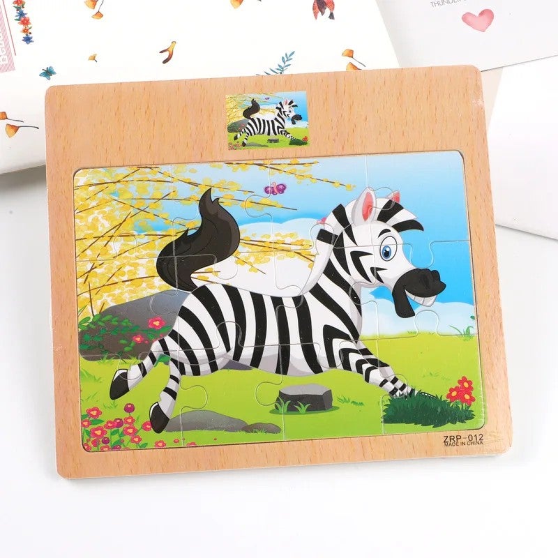 Bluejw 12 Pieces   Trending Kids  Baby  Wooden Intelligent Toys for Boys and Girls Learning  Brain Puzzle Game - Image 1