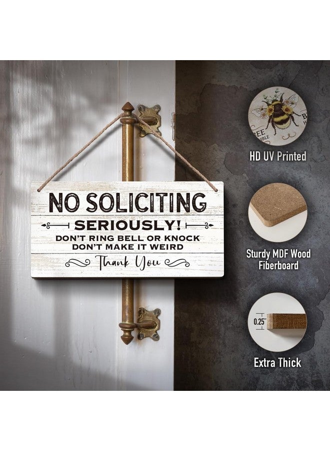 YZEXEZY No Soliciting Sign - 6"x12" Do Not Ring Bell or Knock, Do Not Disturb Wooden Hanging Sign for Front Door - Image 2