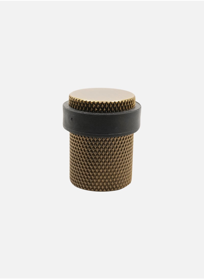 CINCINNO Knurled Aluminium Door Stopper – Premium Metal, Heavy Duty, Anti-Corrosion, Reversible, Easy Installation, Sleek Design, 5-Year Warranty (Light Antique Brass) 