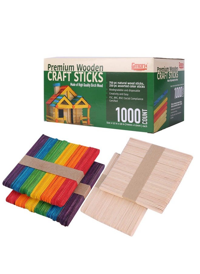 Wooden Craft Sticks 1000 Ct750 Natural Food Grade Popsicle And 250 Craft Sticks Colored Combodiy Crafts Creative Gm1072… - pzsku/Z475A5C91078565730005Z/45/_/1706523032/0c2f1818-0c85-4d52-9aa0-2fdf9514dc38