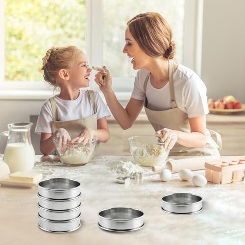 RICHSC-PAN Crumpet Rings, 10Pack English Muffin Ring, Outer diameter 4 Inch+3.2Inch Food-Grade Stainless Steel Tart Rings. More Convenient to Take the Food of The Bakery Ring Mold. - Image 4