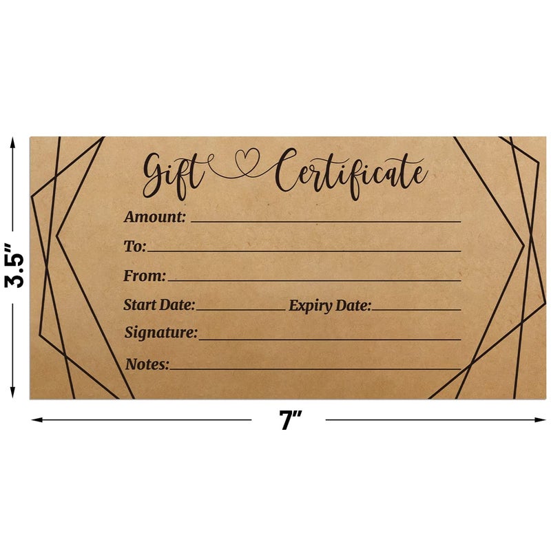 ceiba tree Kraft Blank Gift Certificates for Business 30 Pcs Black Foil Certificate Cards with Envelopes for Salon Restaurants Spa Birthday - Image 3