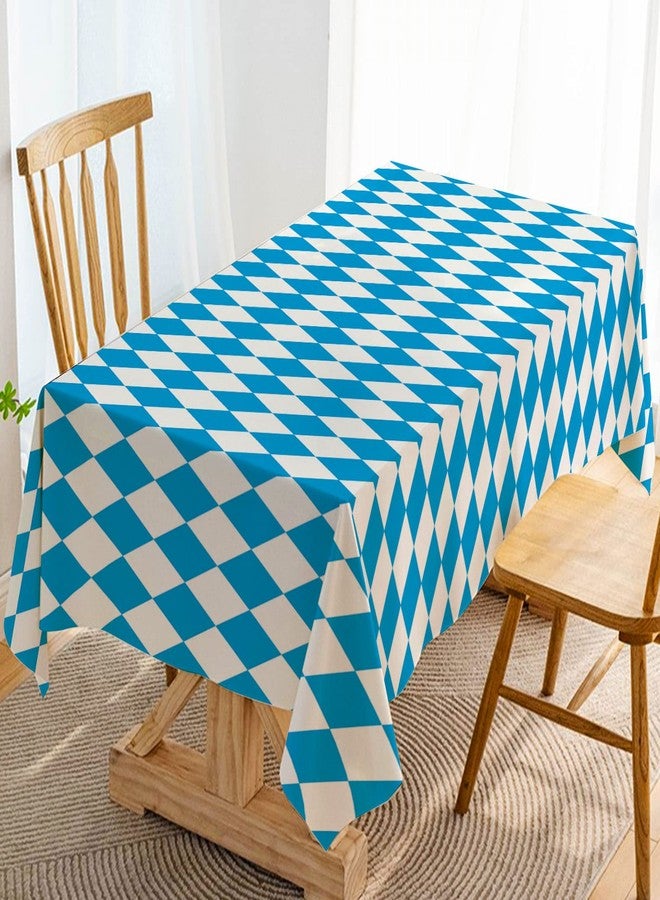 Hafangry Oktoberfest Tablecloth for German Oktoberfest Themed Party Decorations Blue Bavarian Flag Check Rectangular Table Cloth for Farmhouse Home Kitchen Decor 60×84inches - Image 1