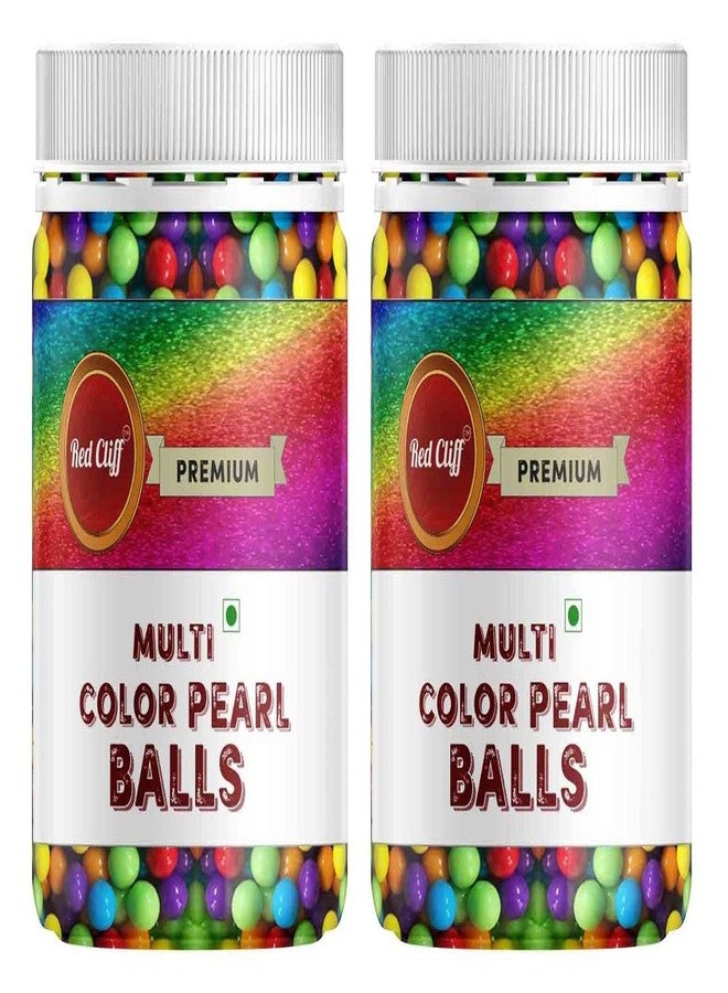 RED CLIFF Multi Color Pearl Balls | Medium Sized Pearls (4mm) Ideal for Cake Decoration & Garnishing 300g (Pack of 2) (Multicolor) - Image 2