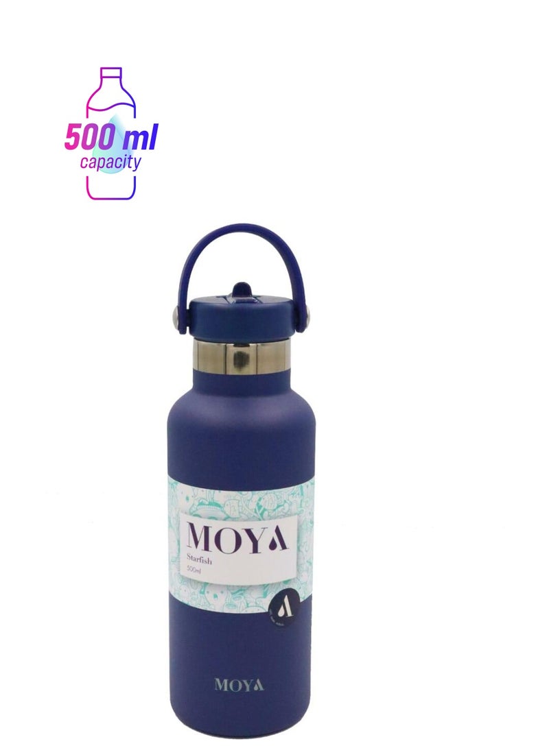 Moya "Starfish" 500ml Insulated Sustainable Water Bottle Navy - Image 1