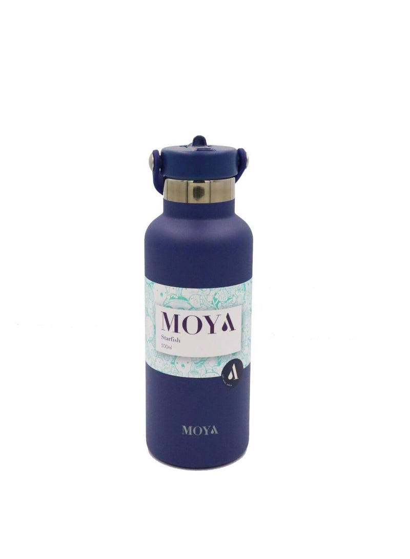 Moya "Starfish" 500ml Insulated Sustainable Water Bottle Navy - Image 3