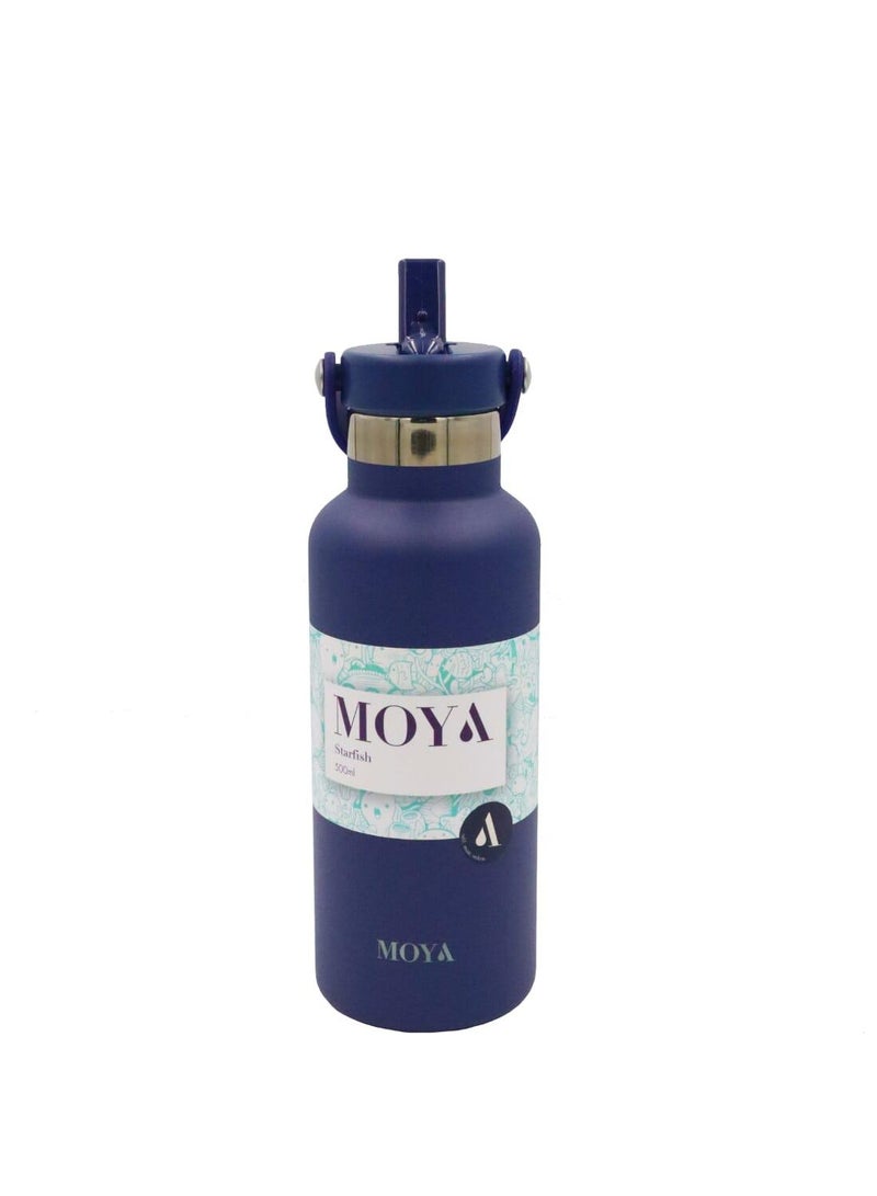 Moya "Starfish" 500ml Insulated Sustainable Water Bottle Navy - Image 2