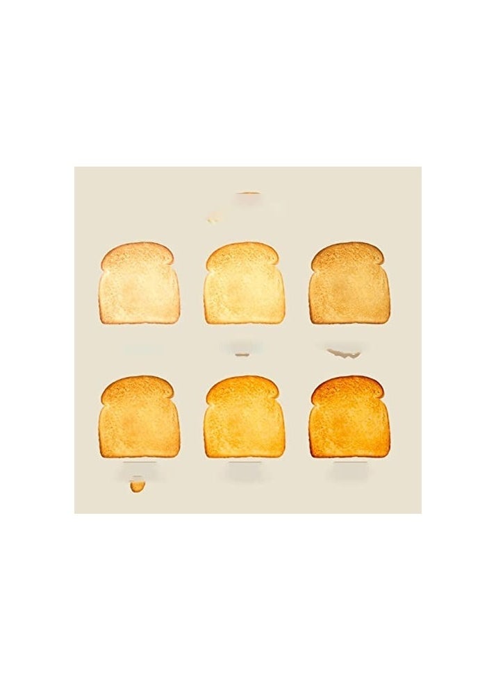650 watt bread toaster with 6 different temperature levels for toasting bread.