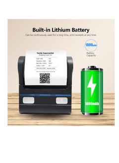 Milestone Portable 80mm Receipt Printer Wireless BT Thermal Receipt Printer Mobile Bill Printer Compatible with Android/iOS/Windows System ESC/POS Print Command  - Image 3