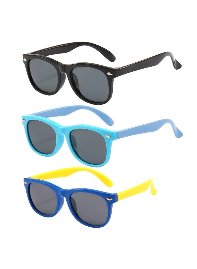 3 Pack kids sunglasses for Boys Girls Kids Polarized Sunglasses - Image 1