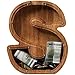 ladenk Large Wooden Kids Letter Piggy Bank Piggy Bank for Boys Girls Alphabet Money Bank with Initial S Coin Bank for Birthday - Image 4
