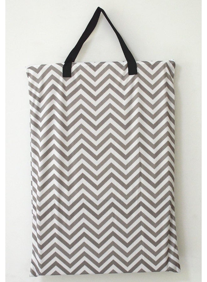 Hibaby Large Hanging Wet/dry Cloth Diaper Pail Bag for Reusable Diapers or Laundry (Grey Chevron) - Image 2