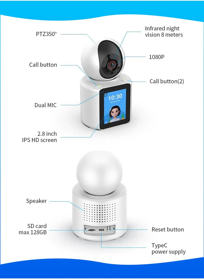 Mi VAZA - Smart Security Camera - Surveillance Camera with 32G Memory Card - Motion Detection for Baby, Two-Way Audio, Two-Way Video, Night Vision, Alarm Push - Image 1