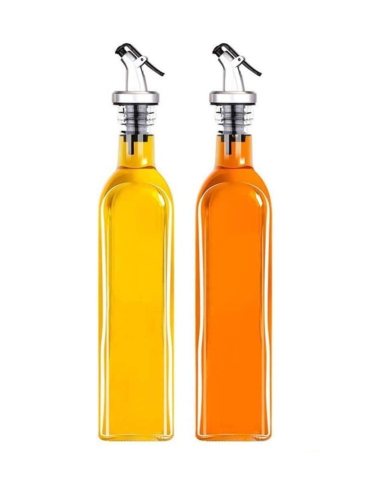 Generic KREZON Oil Dispenser Vinegar Cruet Bottle Air Tight Salad Dressing Cruet Glass Oil Bottle (PACK OF 2) - Image 1