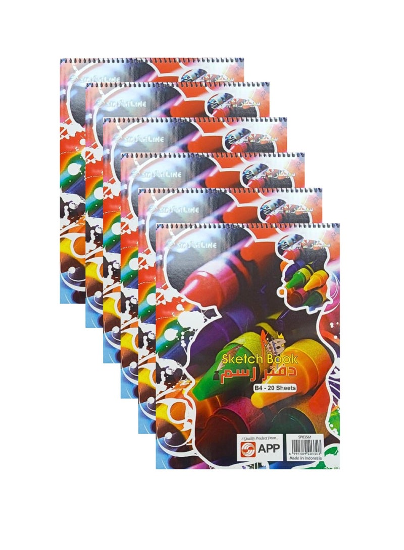 SINARLINE Sketch Book B4 20 Sheets SPO3561 (Pack of 6) - Image 2