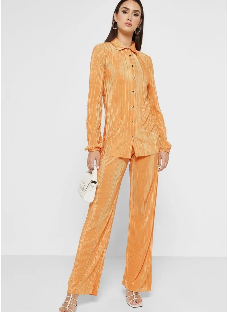 Orange Co-Ord Set with Gold Accessories