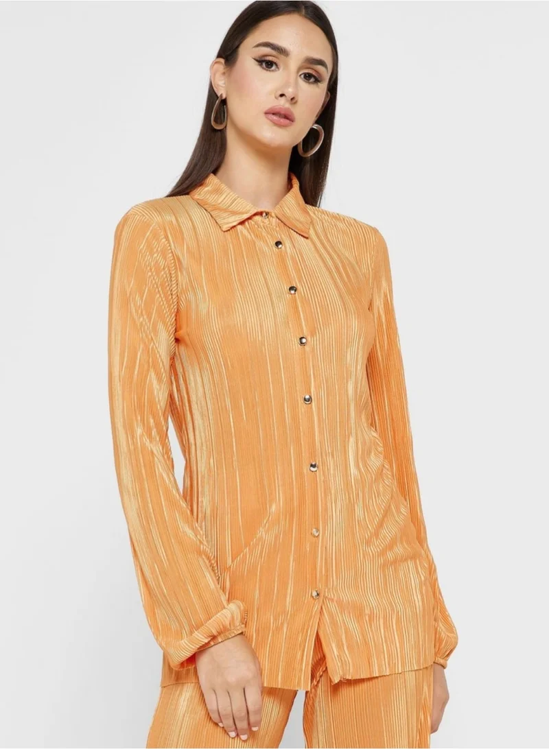 Fashonara  Orange Co-Ord Set with Gold Accessories for Women | Best Price UAE