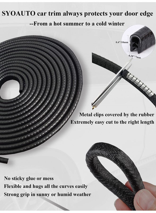 SYOAUTO SYOAUTO 32Ft(10M) Door Edge Guard Black Car Guards Protector for Cars Rubber Auto Trim U Shape Build in Metal Sheet No Need Adhesive Easy to Cut Most  - Image 2