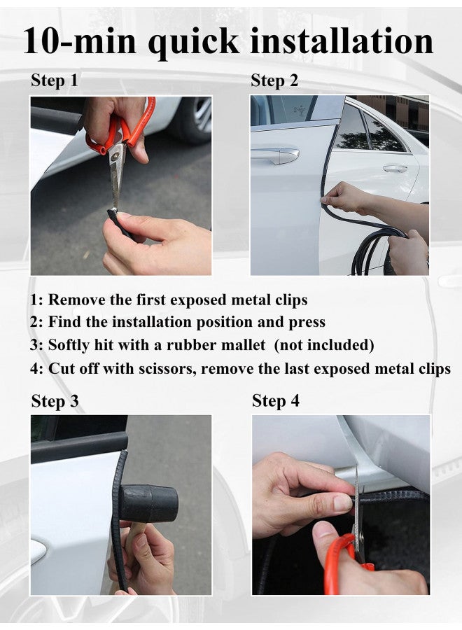 SYOAUTO SYOAUTO 32Ft(10M) Door Edge Guard Black Car Guards Protector for Cars Rubber Auto Trim U Shape Build in Metal Sheet No Need Adhesive Easy to Cut Most  - Image 3