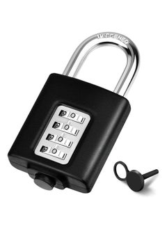 Generic Combination Padlock Outdoor Weatherproof Padlocks Outdoor Heavy Duty Small Padlock Locker with Code Lock for Gym School Home Garage Hasp Locker Bike Lock  - Image 1