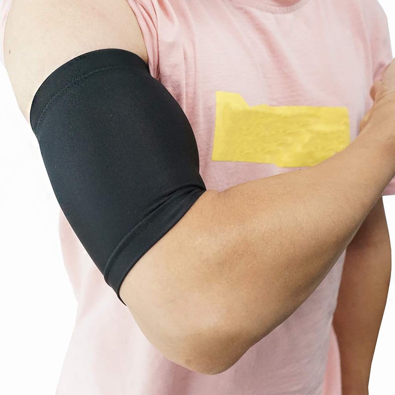 Luwint Thin and Light Upper Arm Sleeve BicepsTriceps Tendon Brace Support for Workout Cycle Basketball Volleyball 1 Pair L