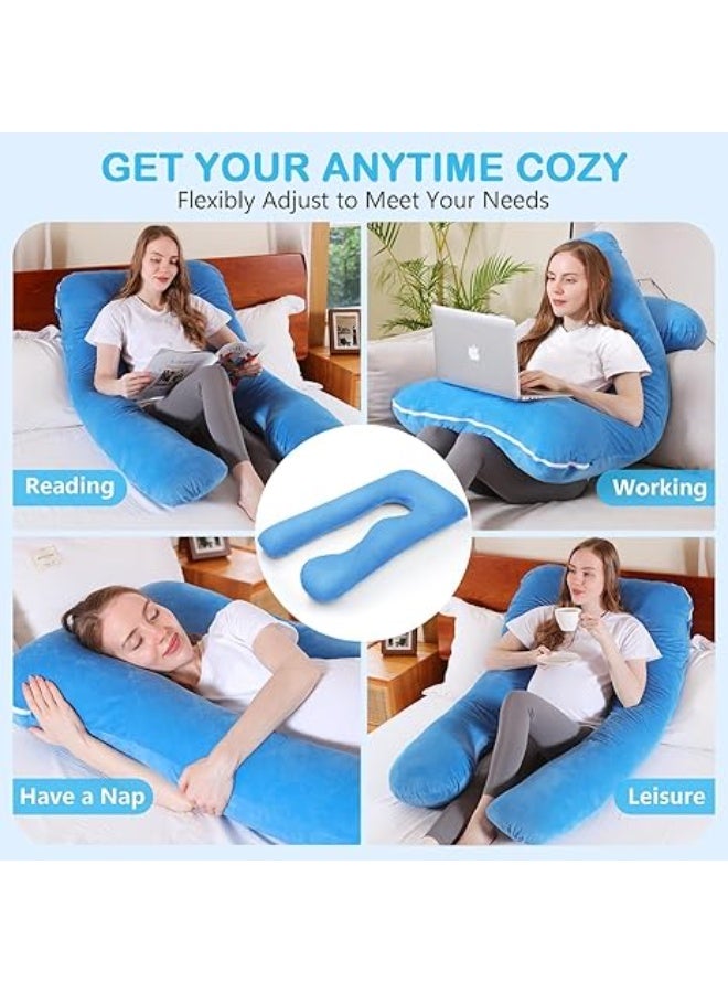 U-Shaped Full Body Pregnancy Pillow 55 Inch Ergonomic Support with Removable Soft Cover - Image 5