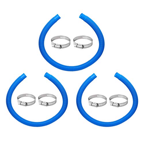 Podoy Pool Pump Replacement Hose, 1.25 x 41 Inch for compatible with Filter Pump 607, 637 and 32mm Above Ground Pools include 6 Hose Clamps, Replace for compatible with Hose(3 set) - Image 1
