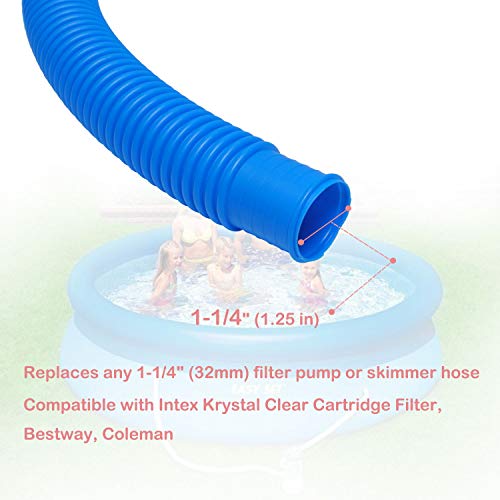 Podoy Pool Pump Replacement Hose, 1.25 x 41 Inch for compatible with Filter Pump 607, 637 and 32mm Above Ground Pools include 6 Hose Clamps, Replace for compatible with Hose(3 set) - Image 3