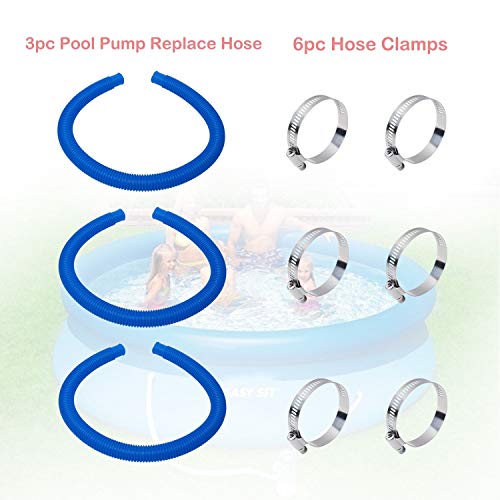 Podoy Pool Pump Replacement Hose, 1.25 x 41 Inch for compatible with Filter Pump 607, 637 and 32mm Above Ground Pools include 6 Hose Clamps, Replace for compatible with Hose(3 set) - Image 5