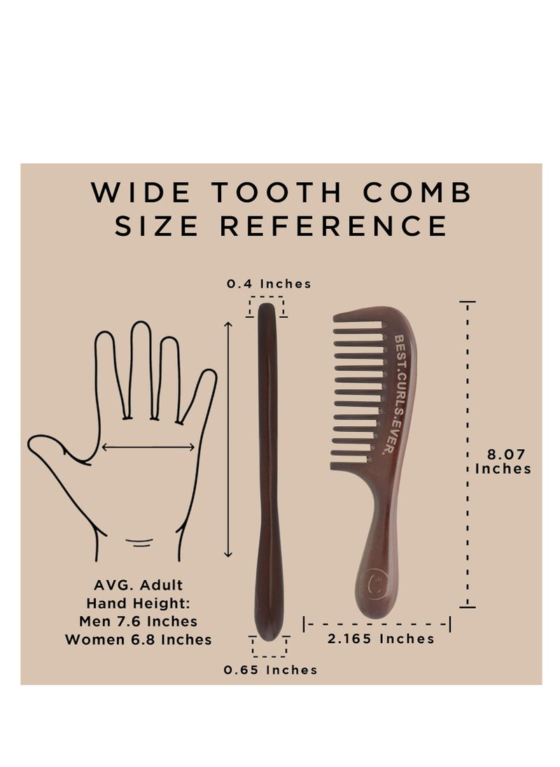 Controlled Chaos Controlled Chaos Wide Tooth Comb for Curly Hair – 100% Peachwood Anti Static Detangling Comb, Scalp Massaging Wooden Comb for Men, Women & Kids  - Image 4