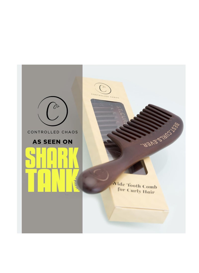 Controlled Chaos Controlled Chaos Wide Tooth Comb for Curly Hair – 100% Peachwood Anti Static Detangling Comb, Scalp Massaging Wooden Comb for Men, Women & Kids  - Image 5