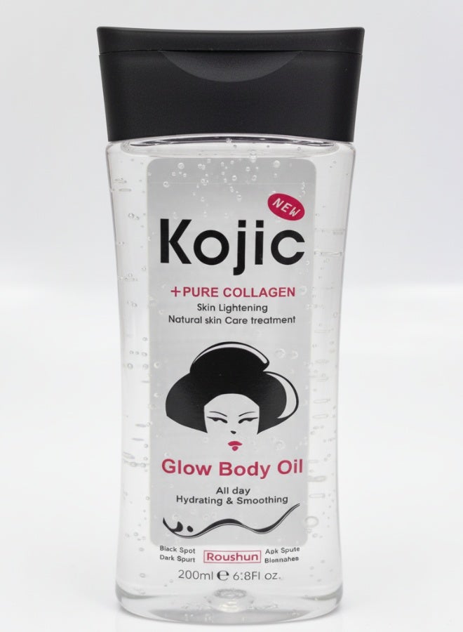 Kojic Glow Body Oil 200 ml Pure Collagen All Day Hydrating and Smoothing Moisturizing Brightening Skin Care - Image 1