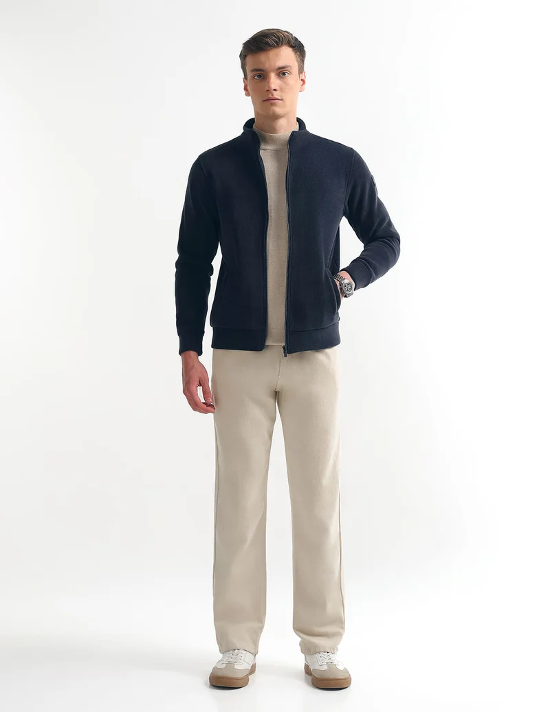 Arrow Navy Solid High Neck Sweatshirt for Men | Best Price UAE