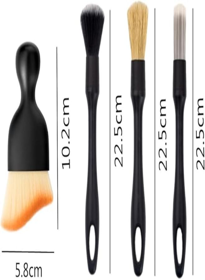 5pcs car beauty brush set, ultra soft gap cleaning brush dust removal brush, tool for cleaning wheel hubs, engines, car interiors, ventilation ducts - Image 3