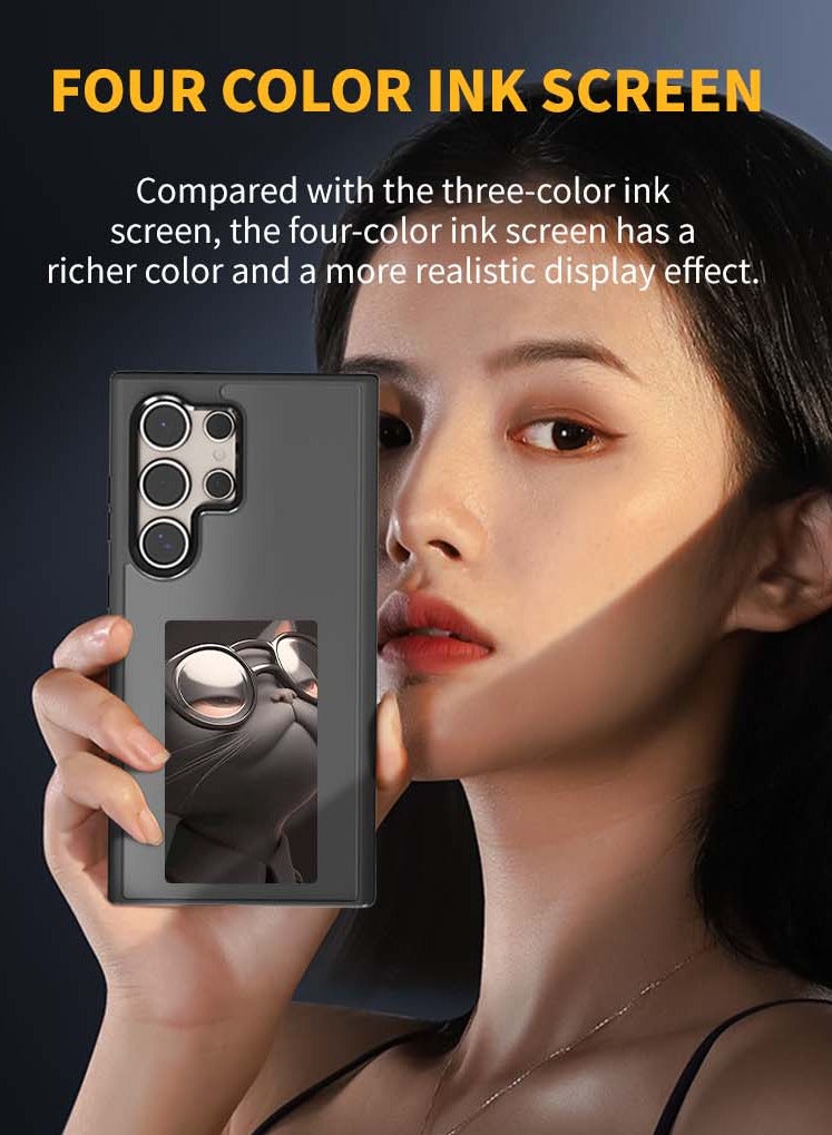 Smart Four-Color E-Ink Screen Phone Case – NFC Passive DIY Double-Screen Projection | Suitable for Samsung S23 Ultra projection phone case supports custom DIY projection - Image 3