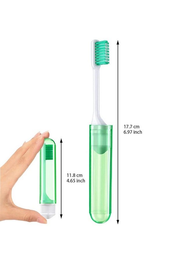 Tvoip 4 Pieces Portable Folding Toothbrush Super Soft Bristle Travelling Toothbrush Fold Travel Camping Hiking Outdoor Easy to Take Teethbrush - Image 3