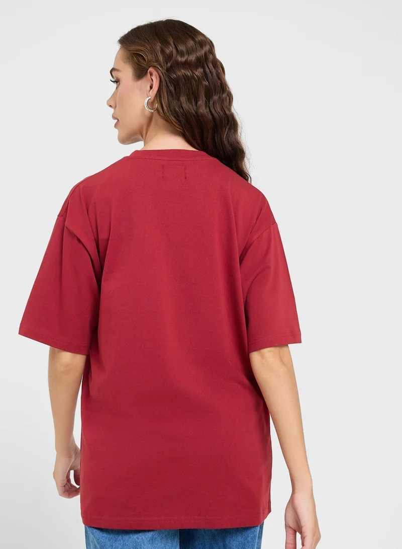 Ginger Oversize Varsity Graphic T-Shirt