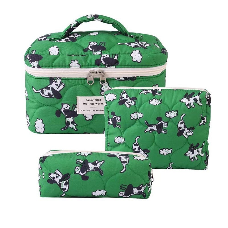 Super New Cotton Cosmetic Bag Niche Portable Washes Storage Bag Floral Ins Cute Quilted - Image 1