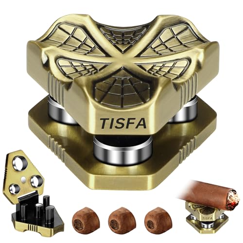 TISFA Cigar Punch Tool, Cigar Punch Cutter with Cigar Holder 2 in 1, Foldable 3 Sizes Cigar Hole Punch and 3 Cigar Stand Cigar Kit, Multifunctional Stainless Steel Puncher with Gift Box (Bronze) - Image 1
