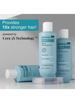 BARE ANATOMY Damage Repair Hair Shampoo | Provides 10X Strengthening Powered By Ceramide A2 & Coconut Milk Protein | For Damaged, Dry & Frizzy Hair | Sulphate & Paraben Free | For Women & Men | 250Ml  - Image 3