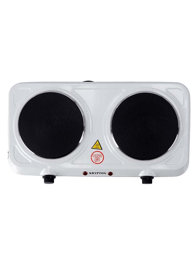 كريبتون طبق تسخين بموقدين مزود بثرموستات لضبط الحرارة 2000 W KNHP5306N أبيض - Image 3