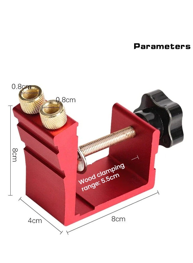 general Woodworking Oblique Hole Drill Guide - 5.5cm Wood Clamping Range Precision Drilling Locator for Furniture Splicing - Image 3