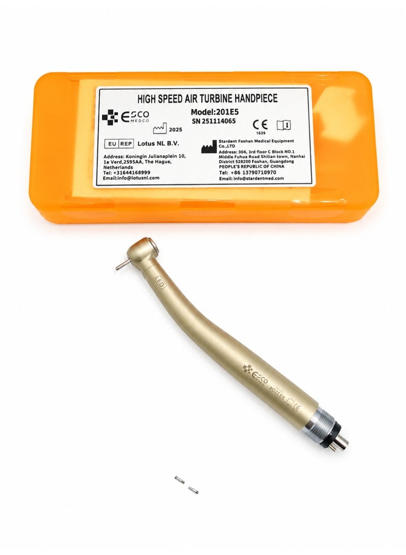 Esco High Speed Dental Handpiece with LED Push Button Turbine Handpiece Ceramic Bearing Standard Head for Clinical and Dental Procedures - Image 1