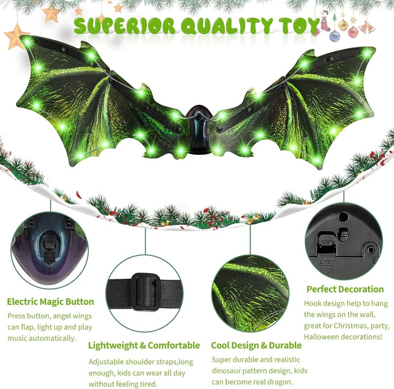 maysida Electric Wings with LED Light & Music, Moving Wings Dress-Up Cosplay for Boys Girls Christmas Birthday Gifts… - Image 2
