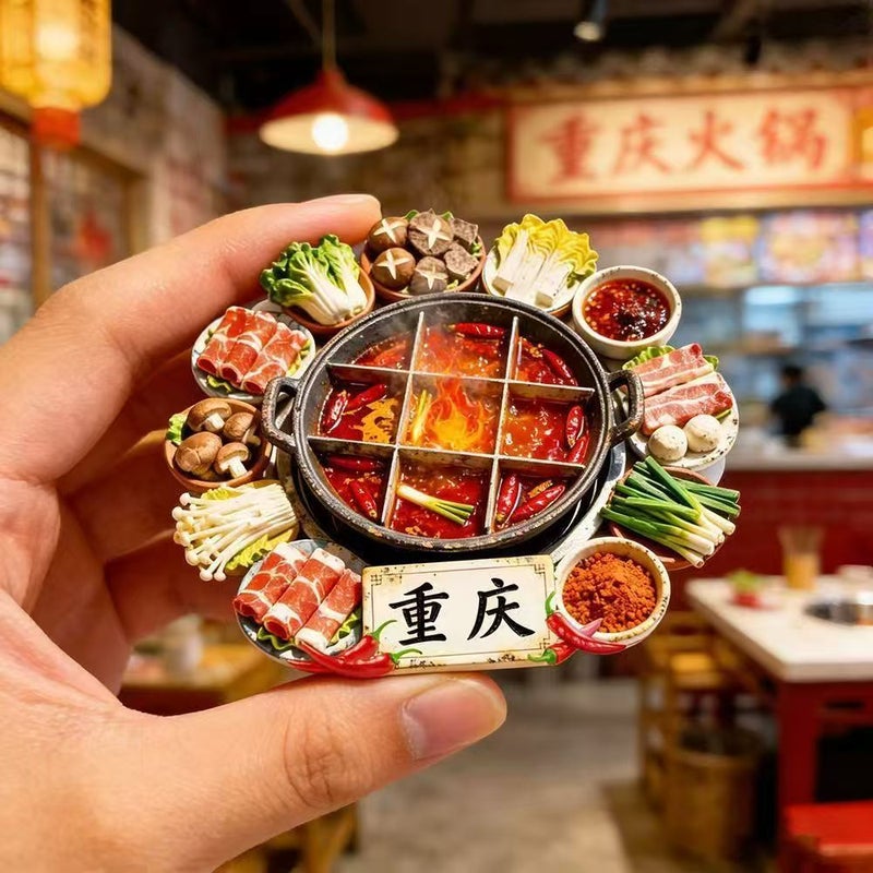 Creative Chongqing Hotpot Fridge Magnet 3D Strong Magnetic Souvenir - Image 2