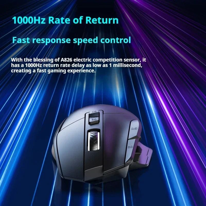 Eweadn G2se Wired Mouse Lightweight RGB Macro with Medium-Large Buttons, Black - Image 5