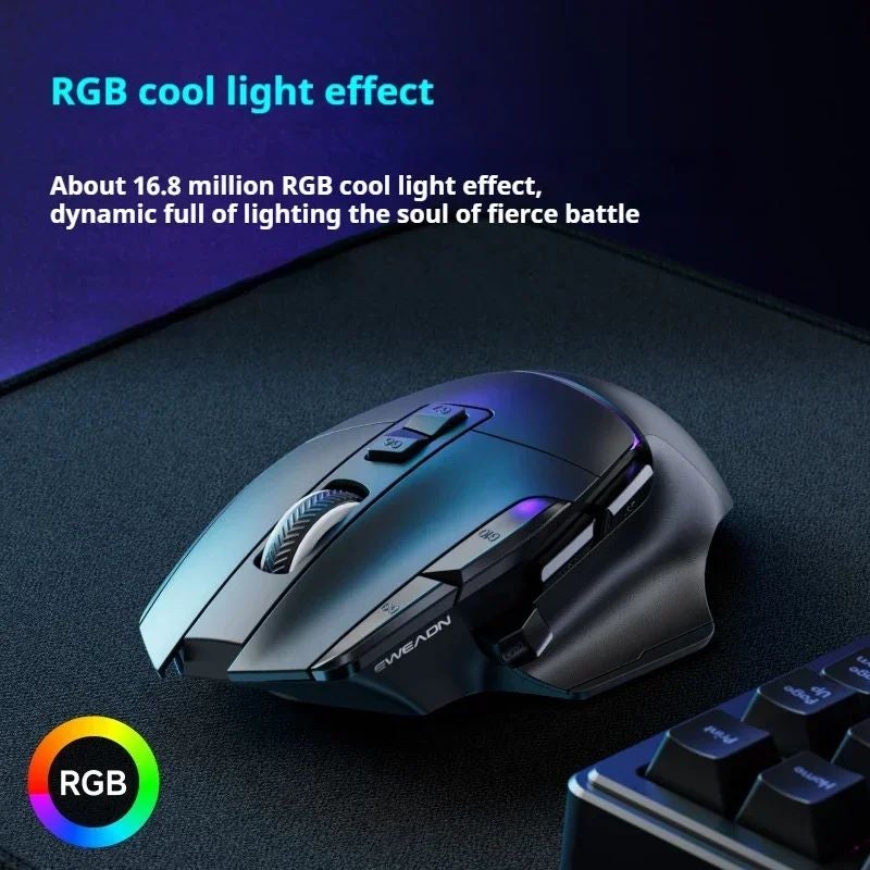 Eweadn G2se Wired Mouse Lightweight RGB Macro with Medium-Large Buttons, Black - Image 3