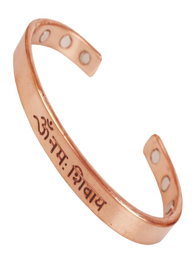 Touchstone - Om Namah Shiva - Hindu holy -Copper magnetic bracelet Tibetan style For Unisex Adult. Hand forged with solid and high gauge pure copper. - Image 1